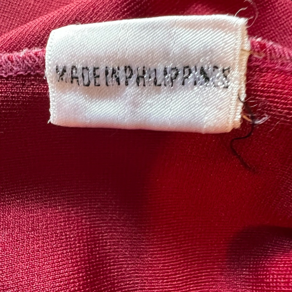 Vintage Elegant Red Wide Leg Trousers with White Embroidery - Picture 4 of 14